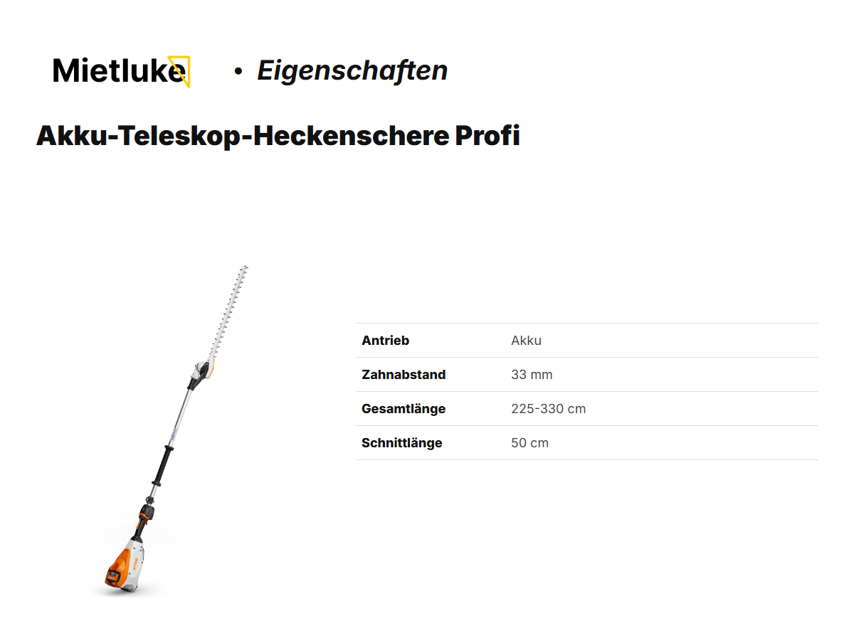 Akku-Teleskop-Heckenschere Profi mieten - ab 11 mieten in Berlin – 2