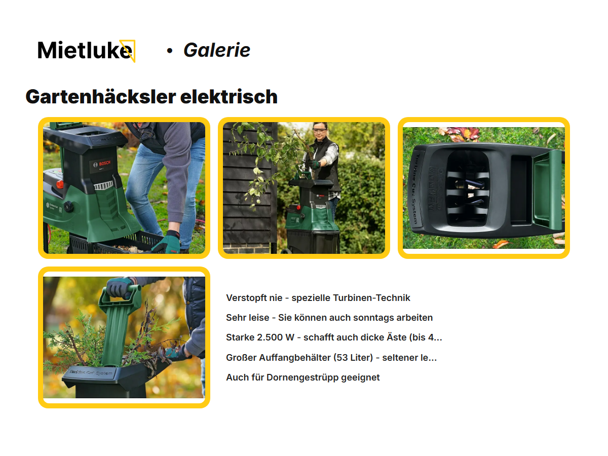 Gartenhäcksler elektrisch mieten - ab 29 mieten in Berlin – 3