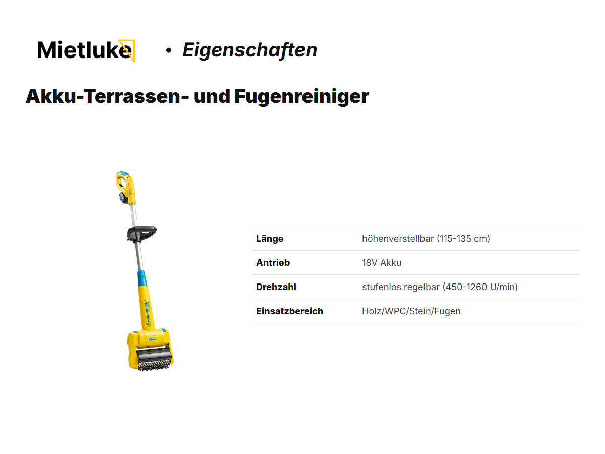 Akku-Terrassen- und Fugenreiniger mieten - ab 4 mieten in Berlin – 2