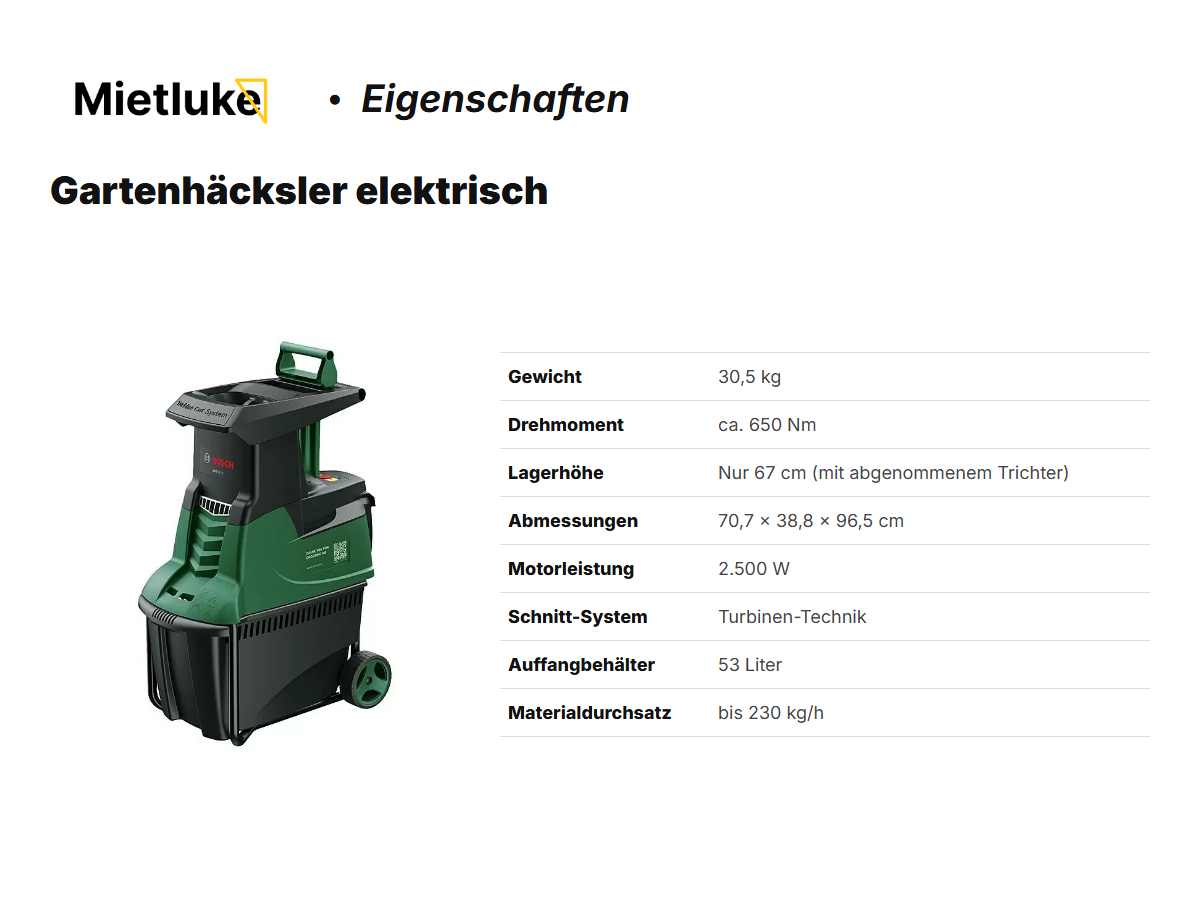Gartenhäcksler elektrisch mieten - ab 29 mieten in Berlin – 2
