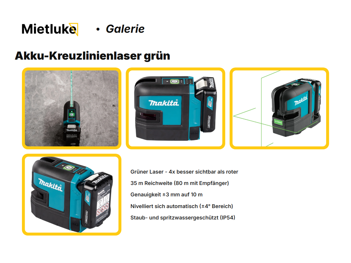 Akku-Kreuzlinienlaser grün mieten - ab 12 mieten in Berlin – 3