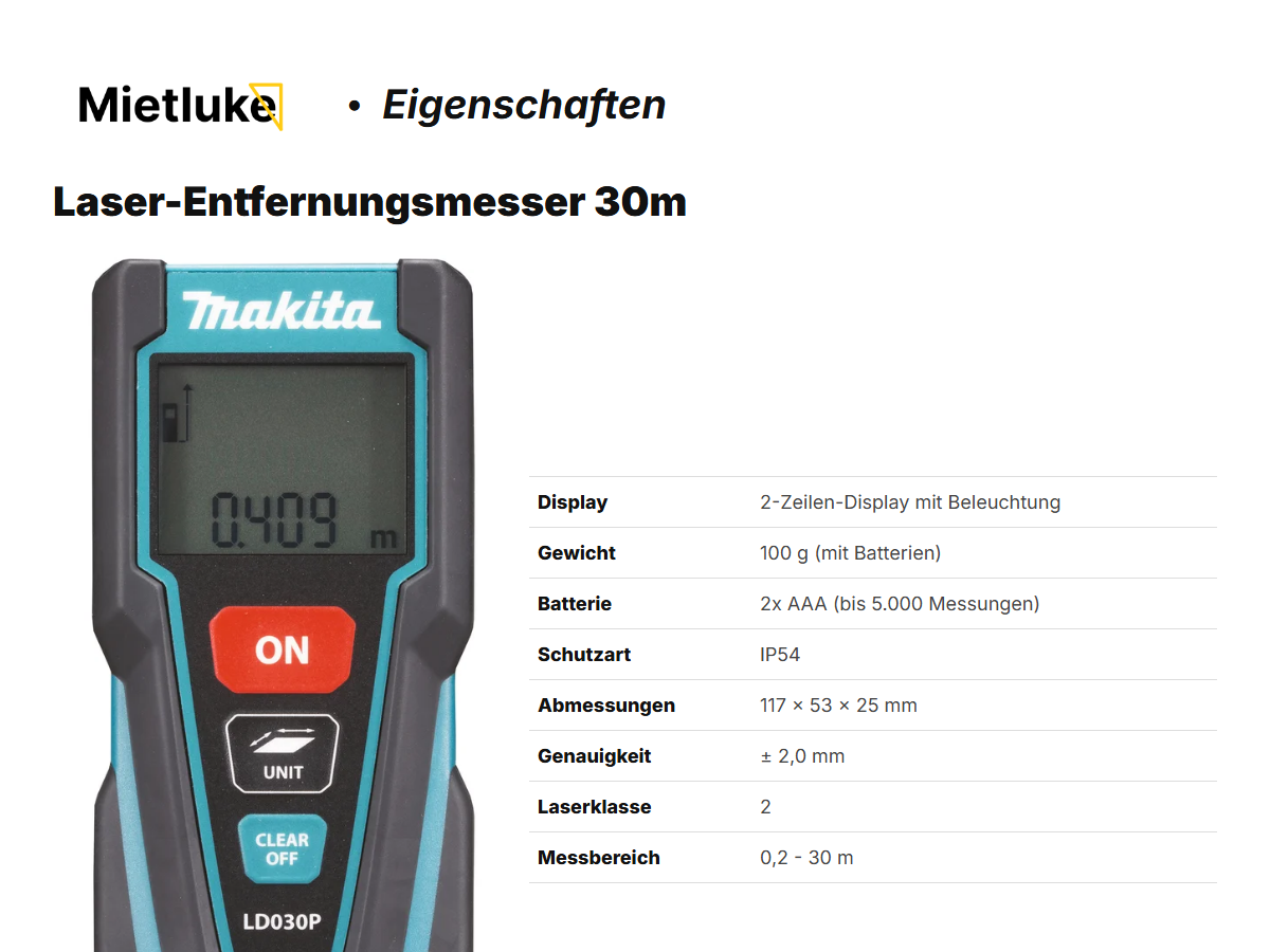 Laser-Entfernungsmesser 30m mieten - ab 4 mieten in Berlin – 2