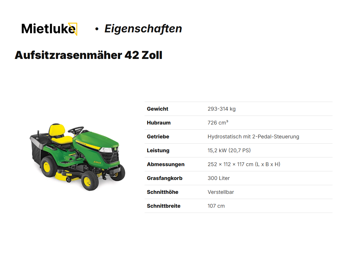 Aufsitzrasenmäher 42 Zoll mieten - ab 35 mieten in Berlin – 2