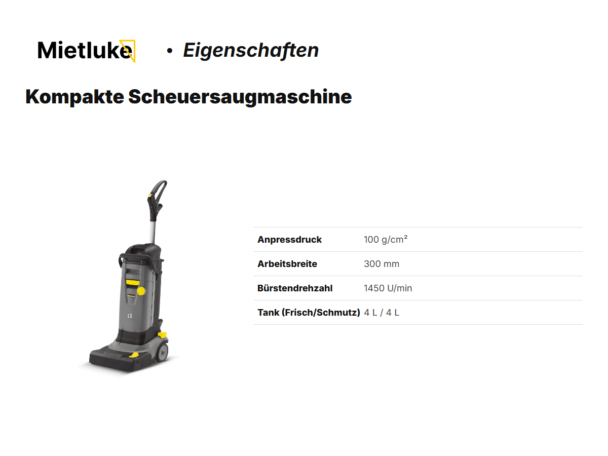 Kompakte Scheuersaugmaschine mieten - ab 21 mieten in Berlin – 2
