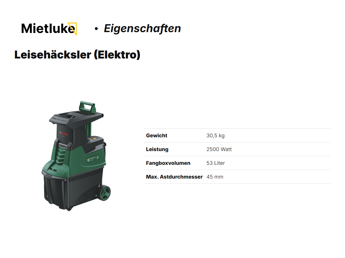 Leisehäcksler (Elektro) mieten - ab 12 mieten in Berlin – 2