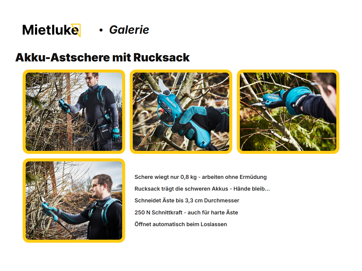 Akku-Astschere mit Rucksack mieten - ab 24 mieten in Berlin – 3