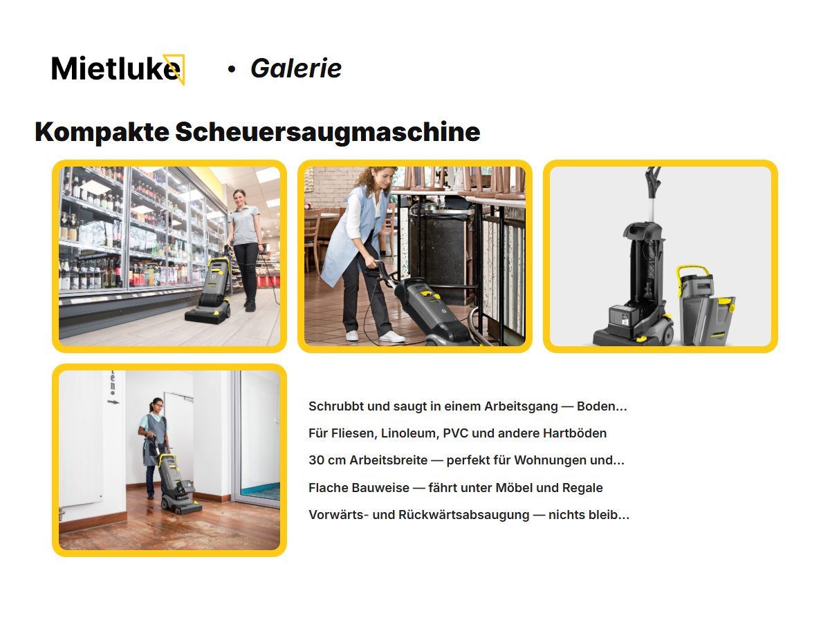 Kompakte Scheuersaugmaschine mieten - ab 21 mieten in Berlin – 3