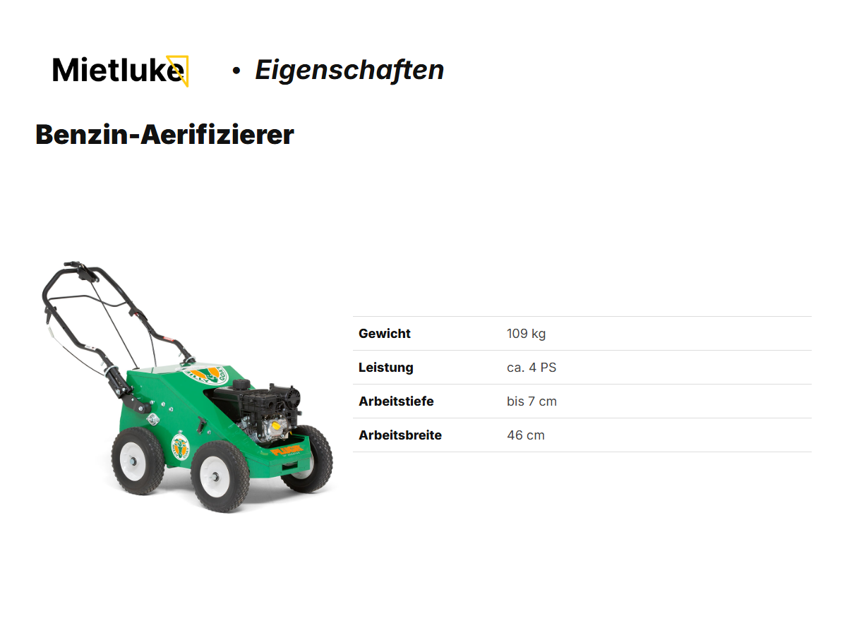 Benzin-Aerifizierer mieten - ab 47 mieten in Berlin – 2