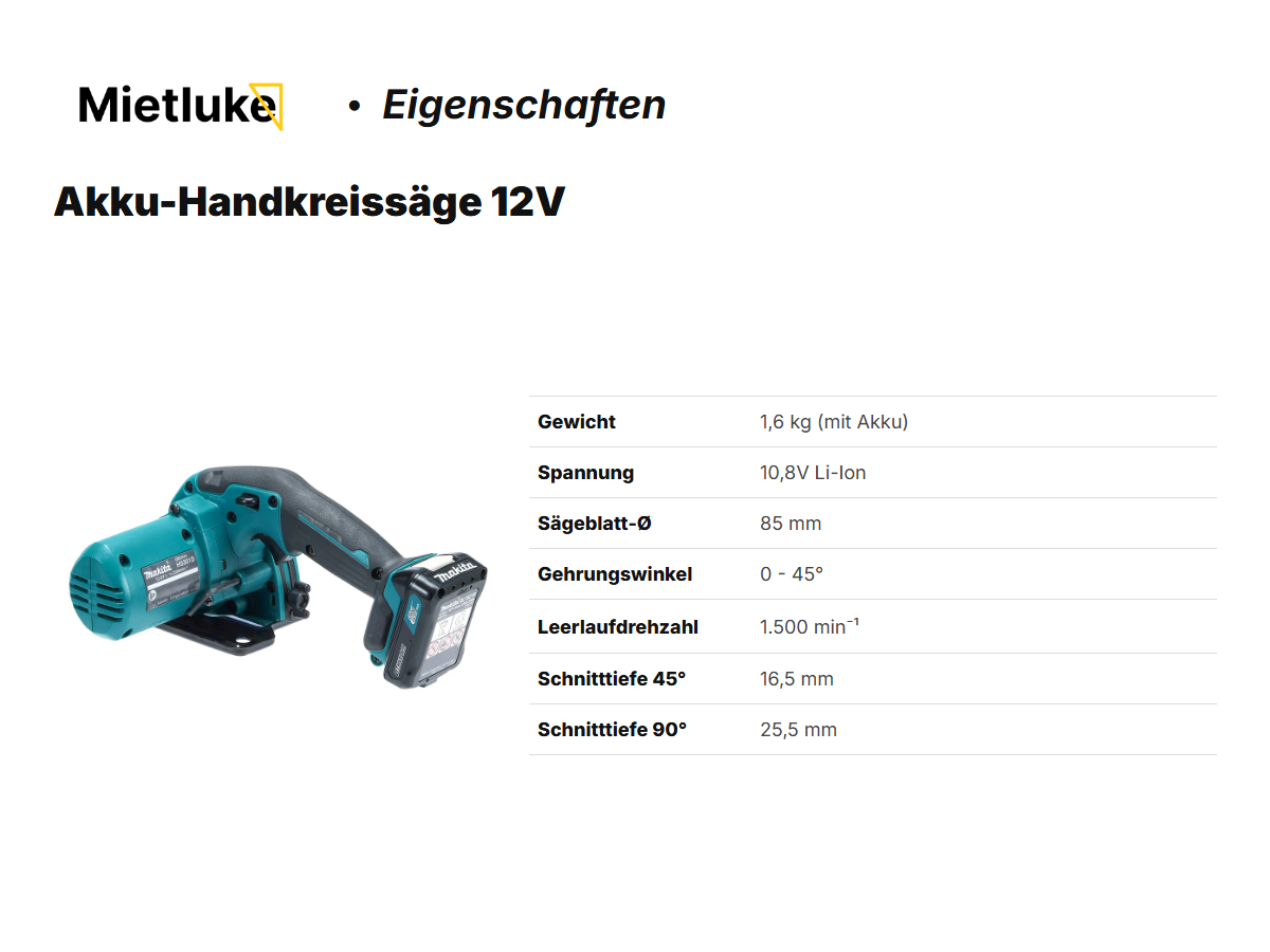 Akku-Handkreissäge 12V mieten - ab 9 mieten in Berlin – 2