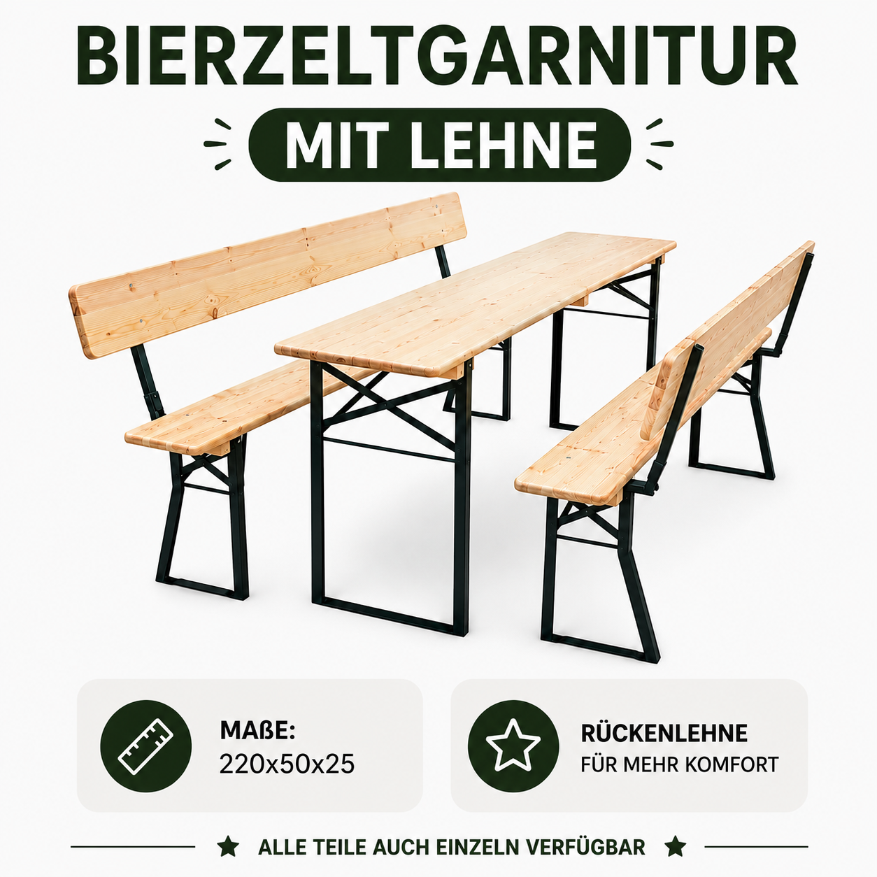 Bierzeltgarnitur, Bierzeltgarnitur mit Lehne oder Kinderbierzeltgarnit mieten in Berlin – 3