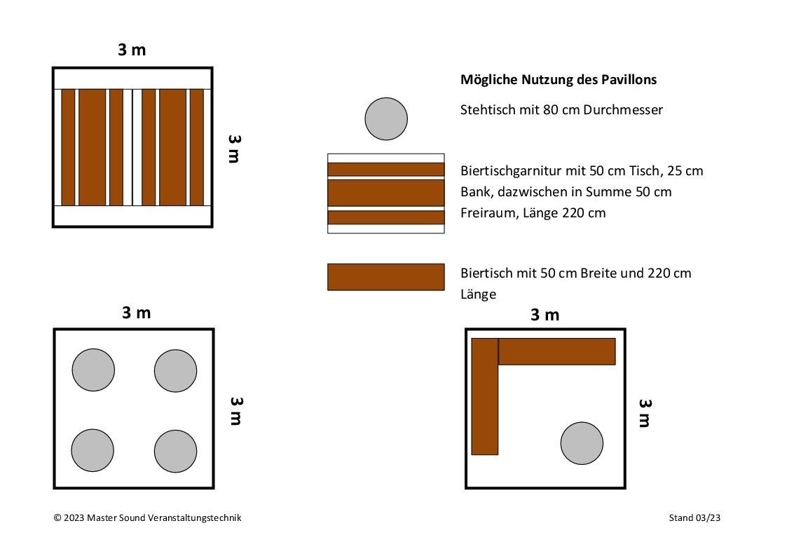 Pavillon 3x3 m mieten in Leimen – 3