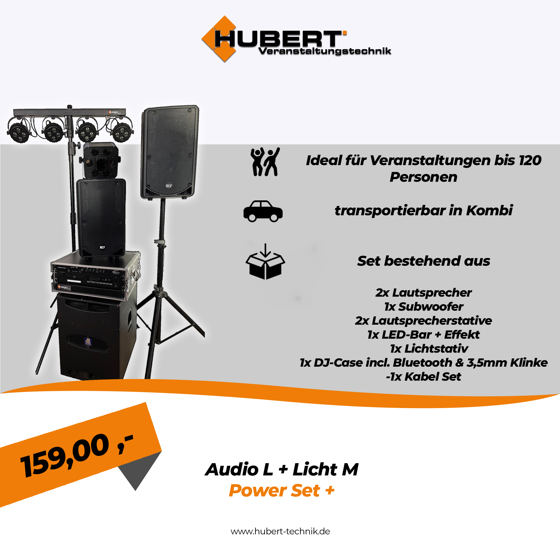 Party Musikanlage / Lichtanlage - Audio L / Licht M mieten in Großenkneten – 2000