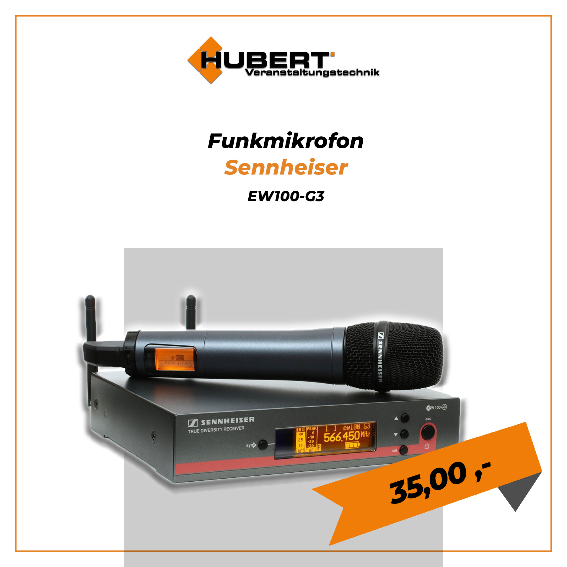 Sennheiser Funkmikrofonsystem EW135G3 mit Handsender mieten in Großenkneten