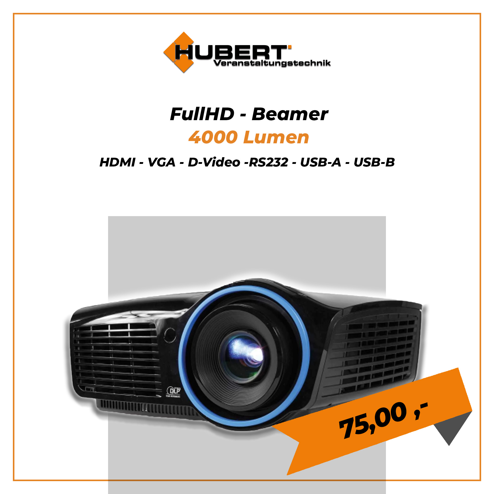 Infocus Beamer FULL HD 4000 ANSI Lumen mieten in Großenkneten – 28,5x12,1x26,1