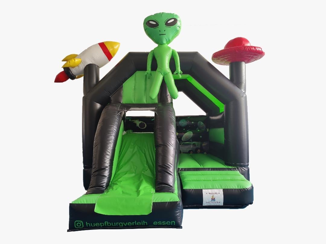 Hüpfburg Alien mieten in Essen – Maße: ca. 3,9 m x 5 m x 4 m
