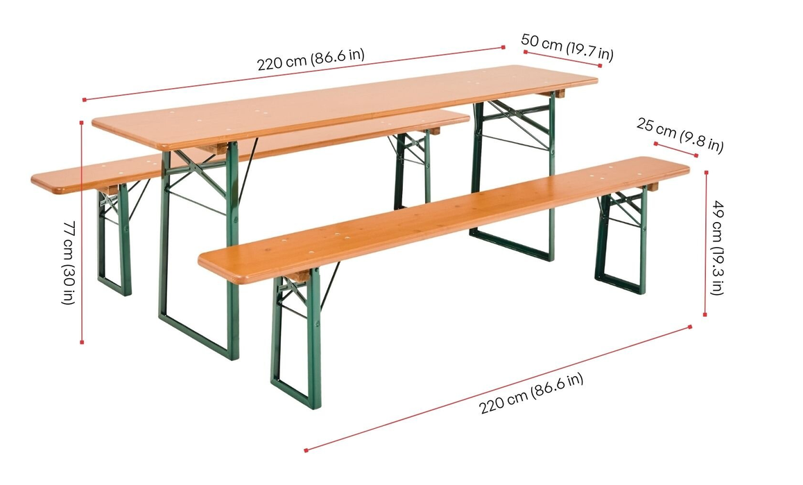 Biertischgarnitur mieten in Habach – Komplettset 50 cm breit – 2