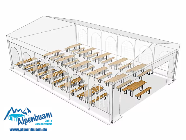 Partyzelt 8x12m mieten in Habach – 800x600x300cm – 2