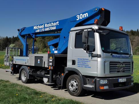 30m LKW-Arbeitsbühne, Hebebühne, LKW Bühne, Arbeitsbühne mieten in Dießen – 7490kg – 2