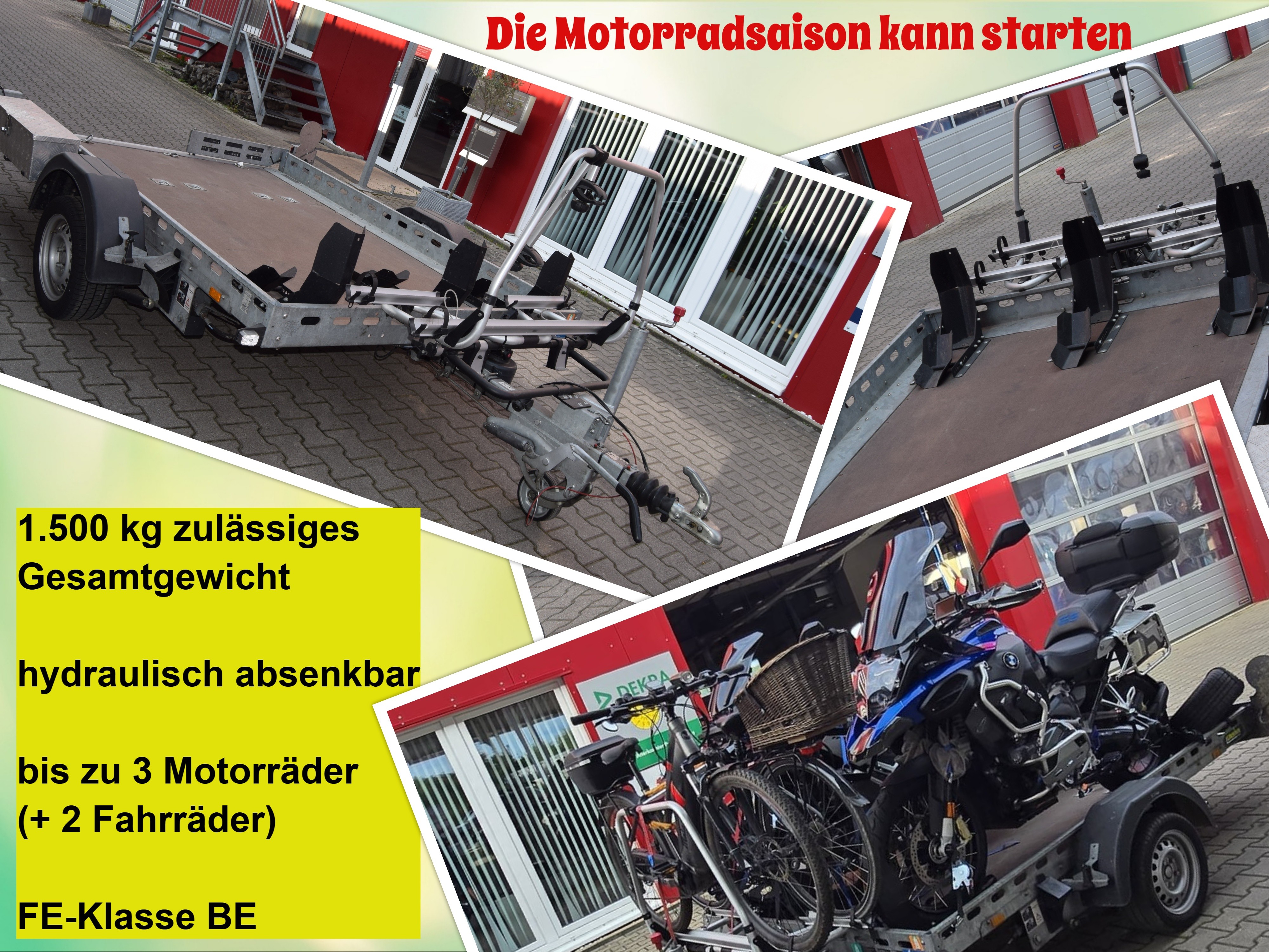 Motorradanhänger 750 kg bis 1.500 kg mieten in Donaustraße 14