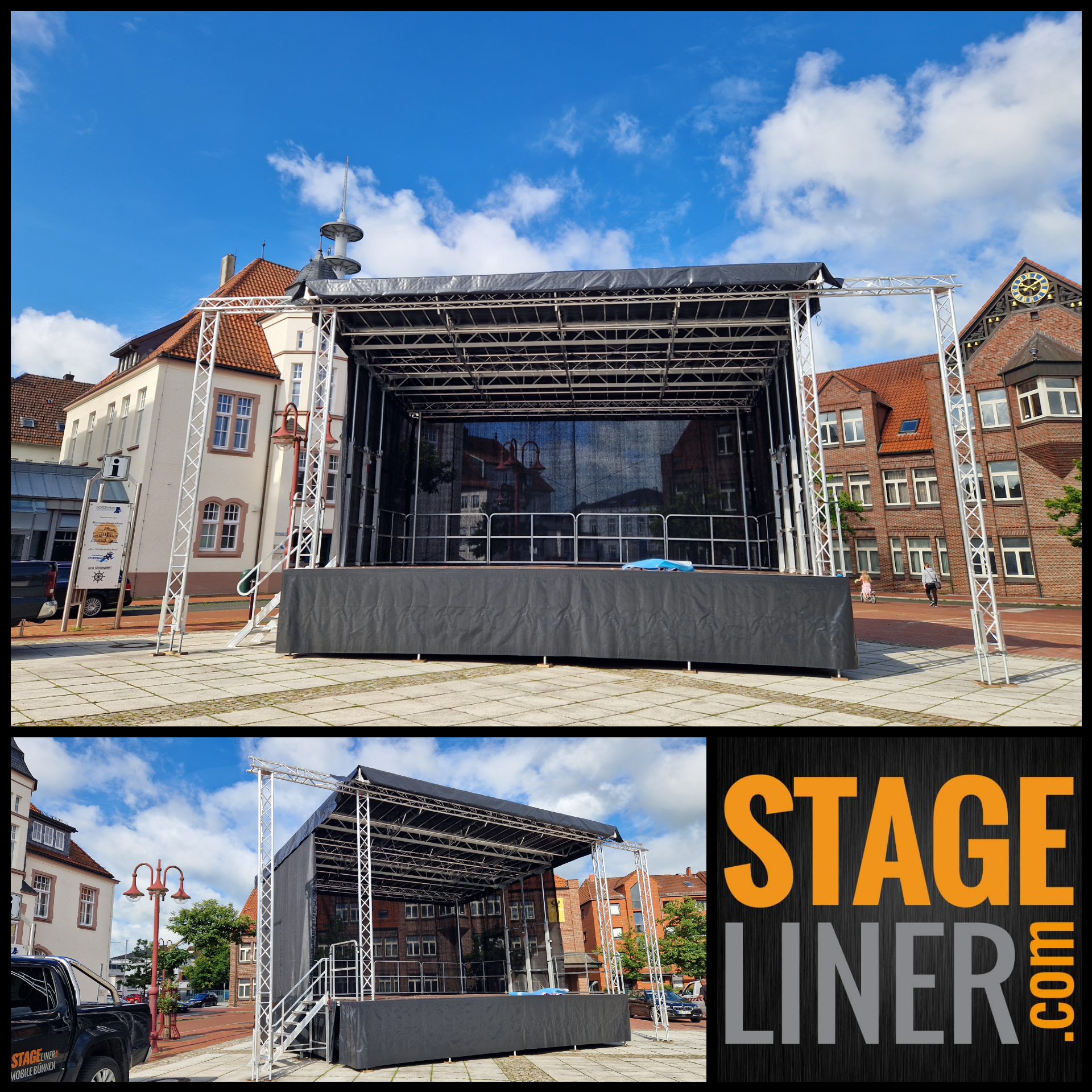 Mobile Bühne / Trailerbühne Stagemobil XL mieten in Butjadingen – 10x6m