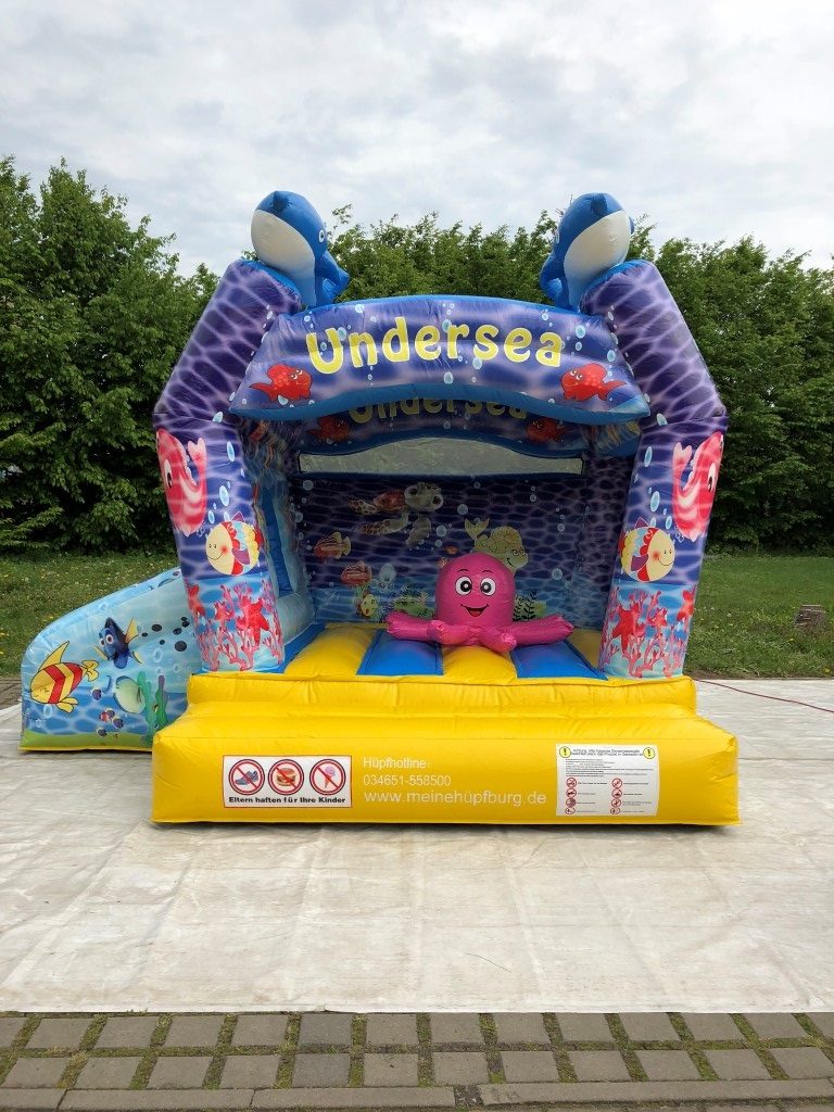 Hüpfburg "Unterwasserwelt" - Hüpfen - Toben - Rutschen mieten in Berga – 4m x 4m x 2m