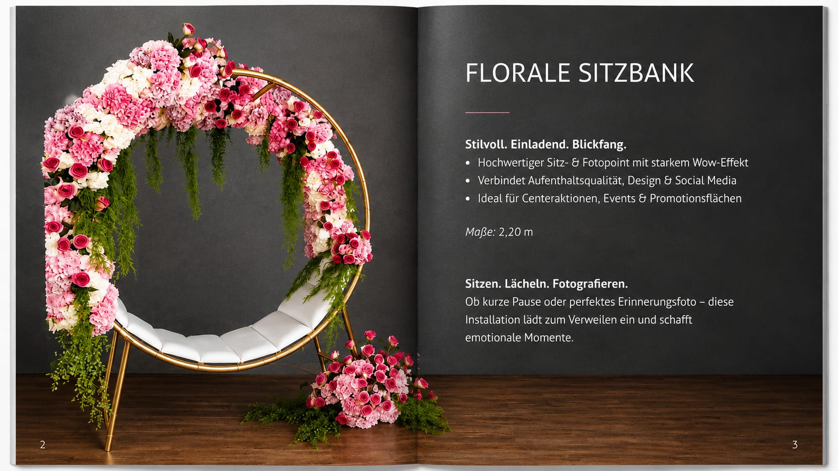 Florale Sitzbank mieten in Hamburg – 2