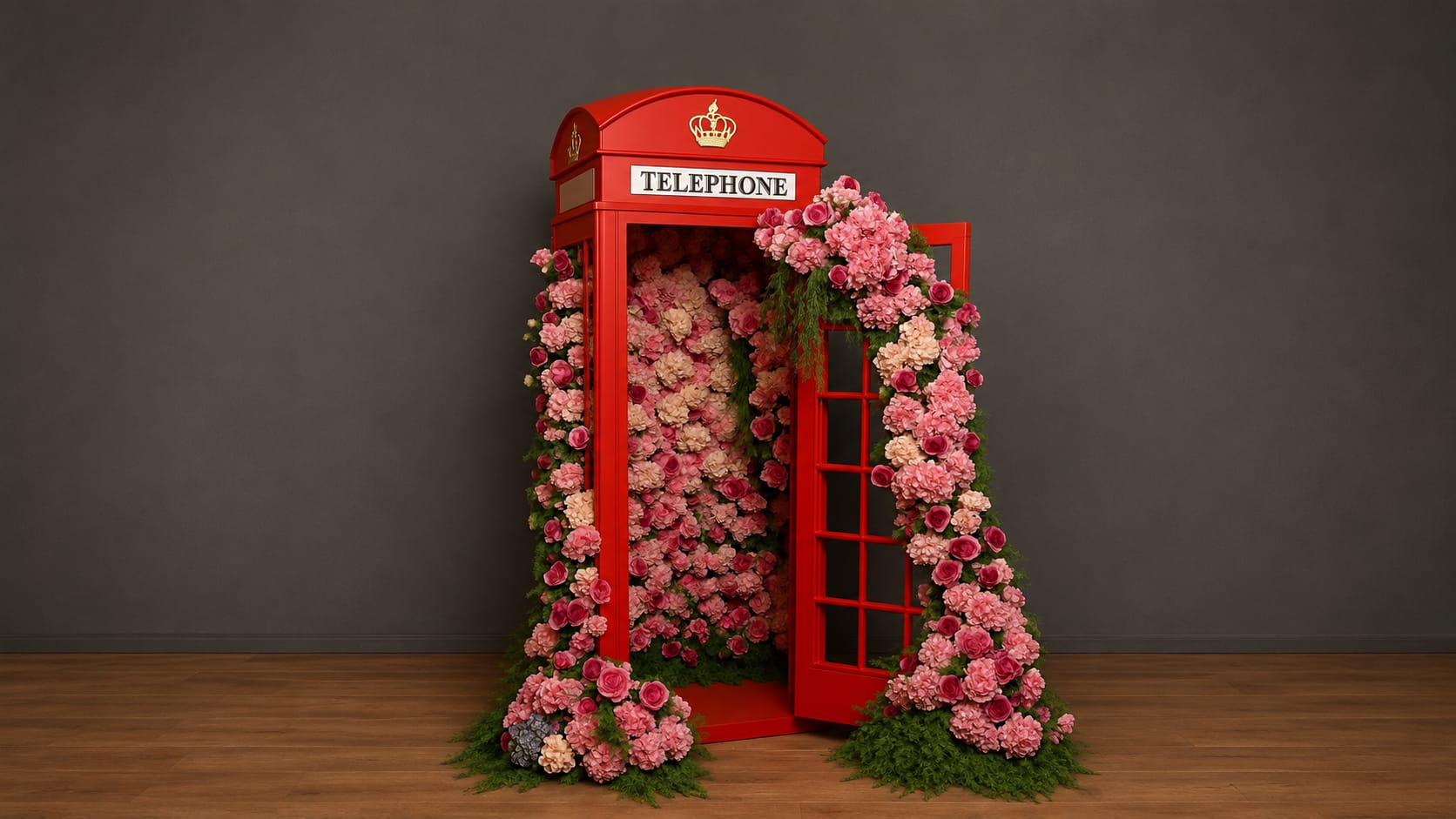 Florale Telefonzelle mieten in Hamburg – 3