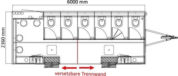 Toilettenwagen / First Claas / Bundesweit mieten in Göttingen – 600x236x230 – 2