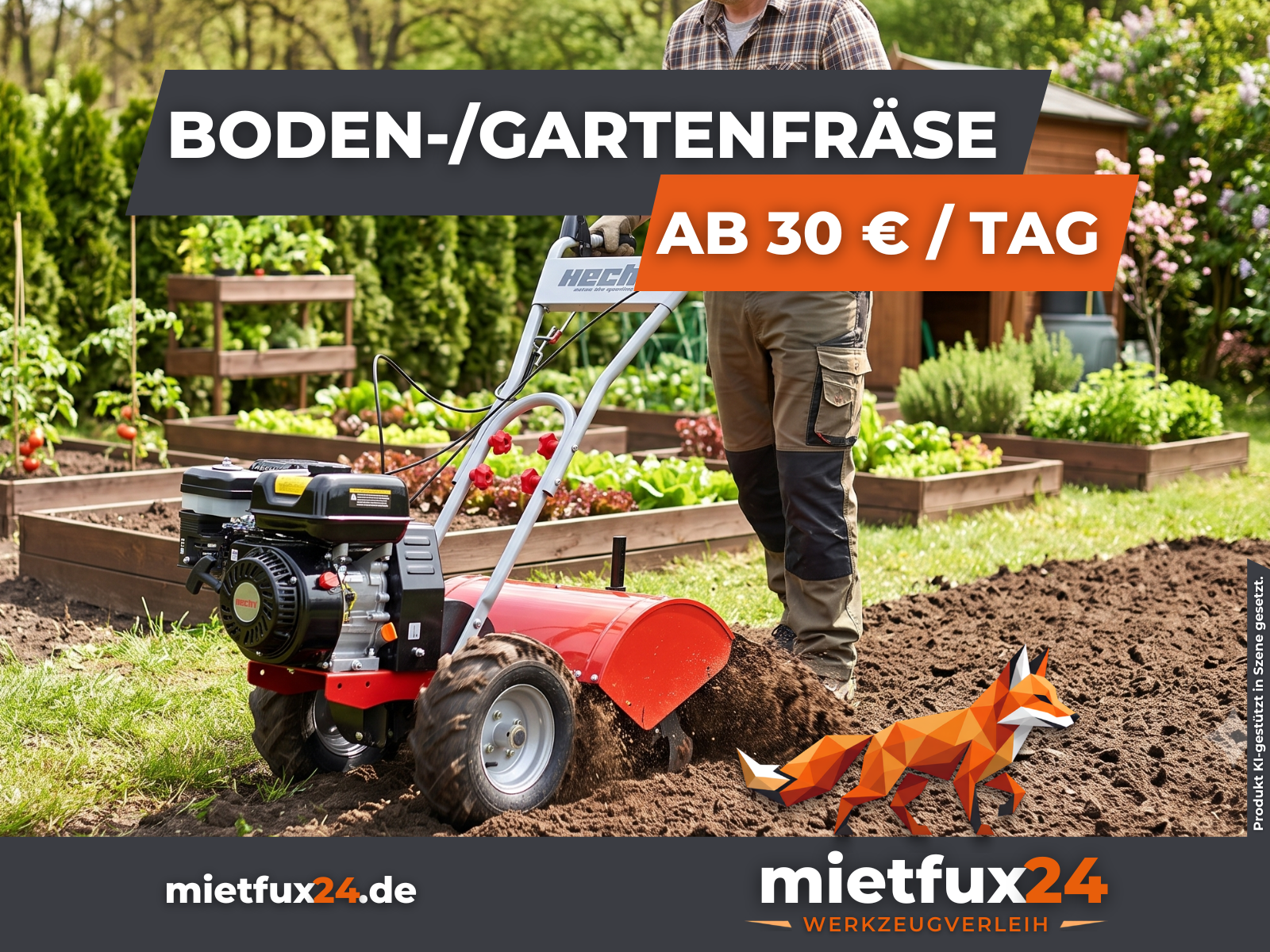 Benzin Bodenfräse / Gartenfräse HECHT 750 mieten in Heiligenhaus