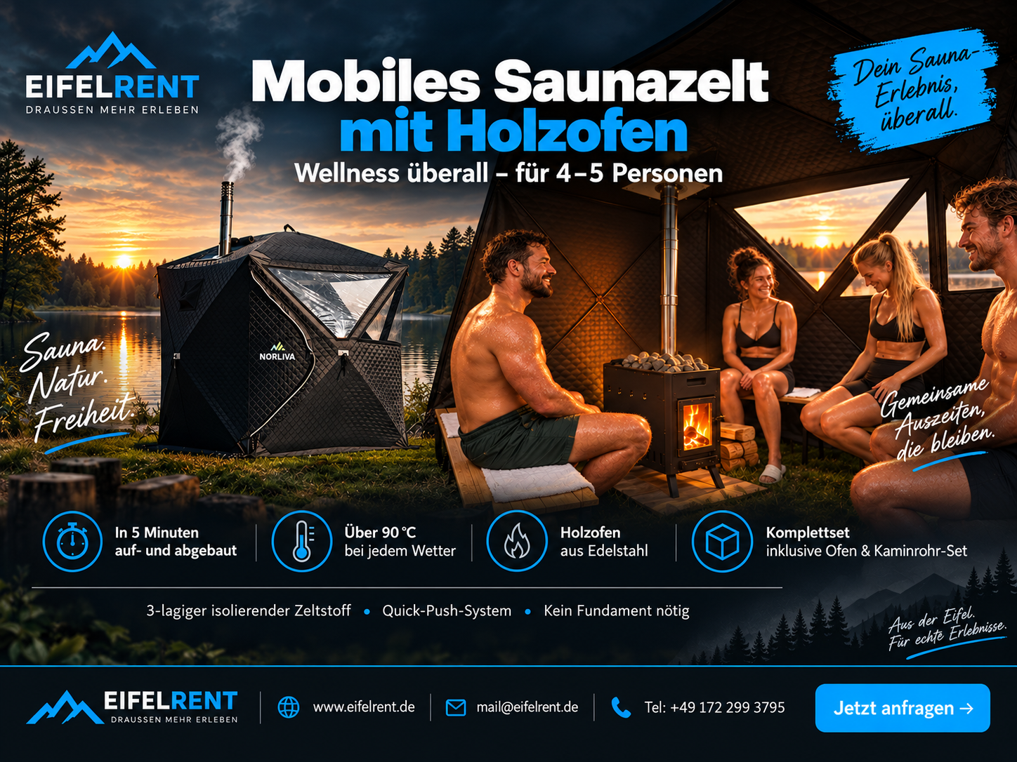 Mobiles Saunazelt mieten in Monschau