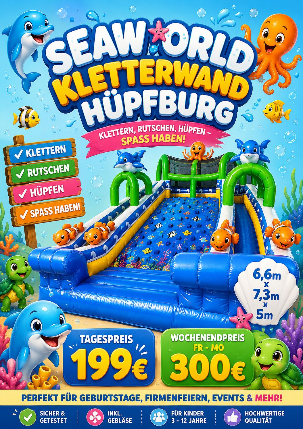 Hüpfburg Kletterwand mieten in Seelow