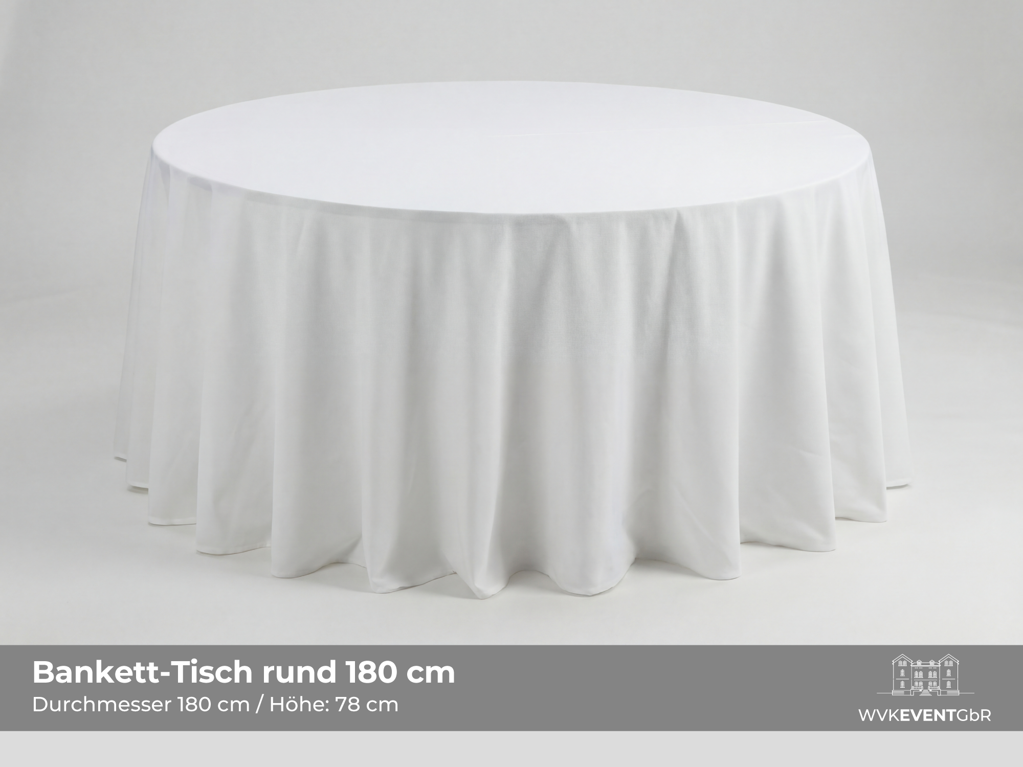 Bankett-Tisch rund Ø 183 cm mieten in Siegen – Durchmesser 180cm – 3