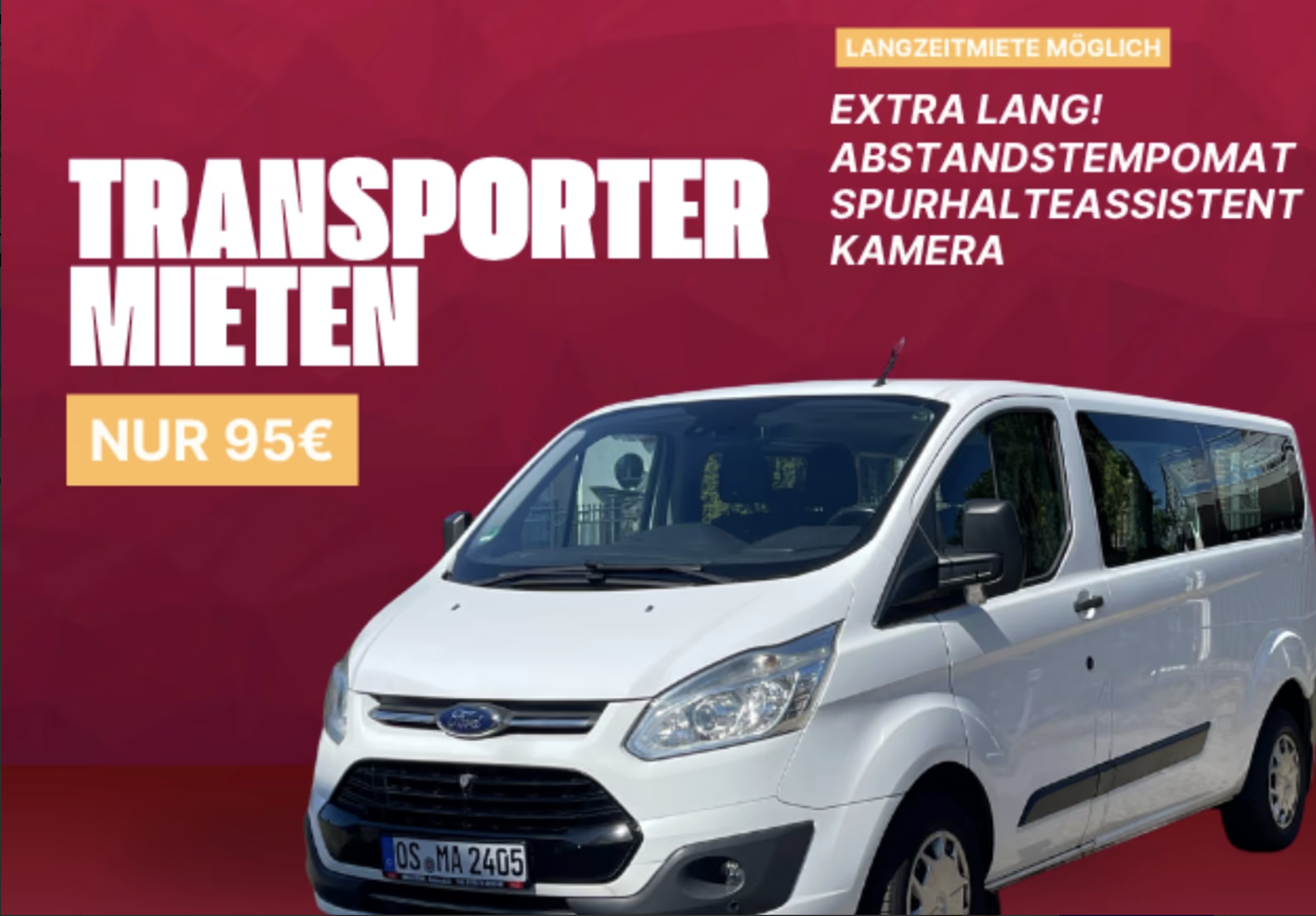 Ford Transit 9 Sitzer Bulli * Lang - oder Kurzzeitmiete mieten in Osnabrück