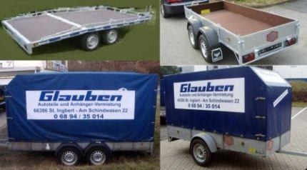 Pkw-Anhänger,Planenanhänger und Autotransporter bei Autoersatzteile Gl mieten