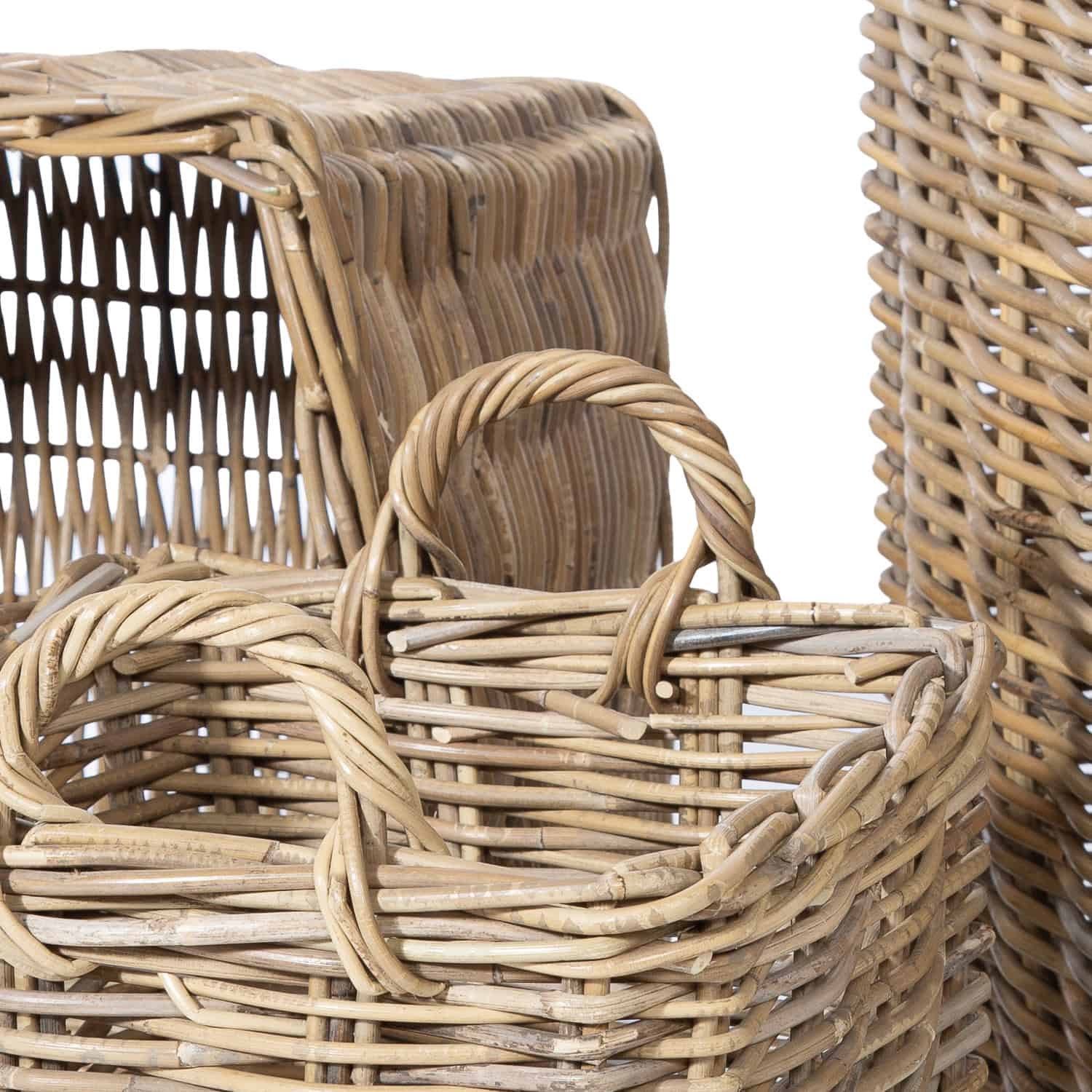 Rattan-Körbe viereckig 3er Set mieten in Berlin – Mietartikel – 3