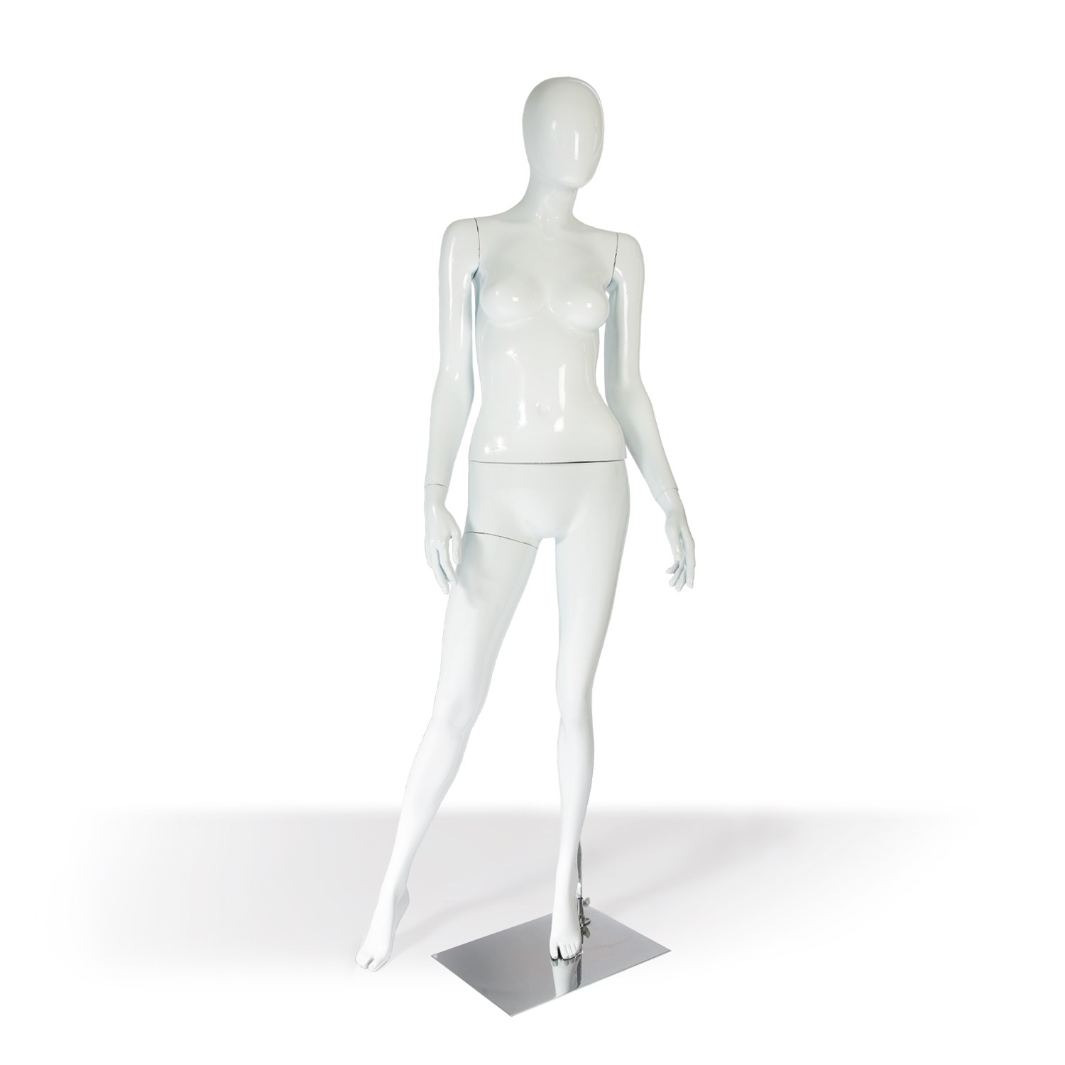 Schaufensterfigur weiblich stehend weiß-glossy mieten in Berlin