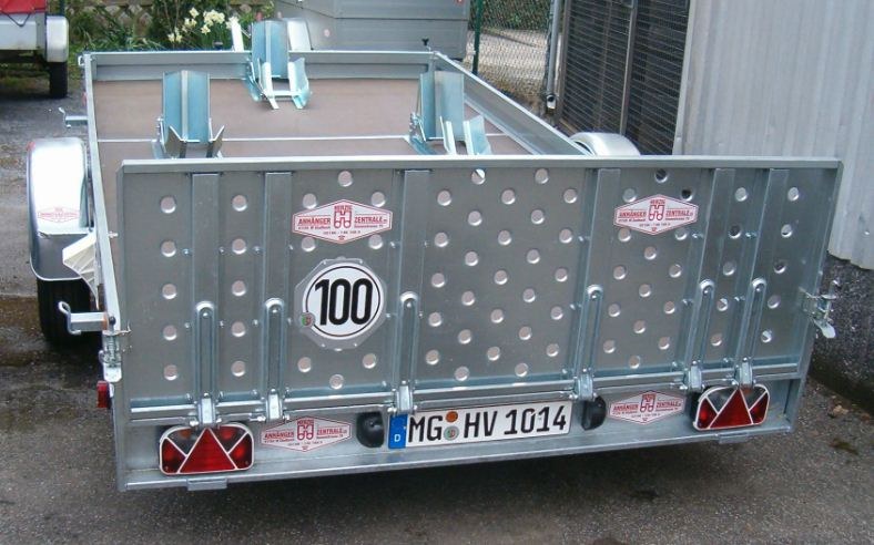 1/2/3er Biketrailer kippbar 1500 kg gebremst - 100 km/h (HV 1014) mieten
