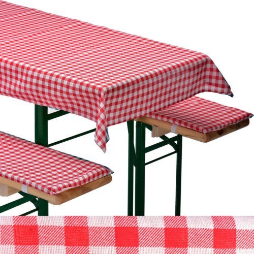 Biergarnitur Sitz + Tischauflage Rot Weiss Set mieten in Heroldsberg