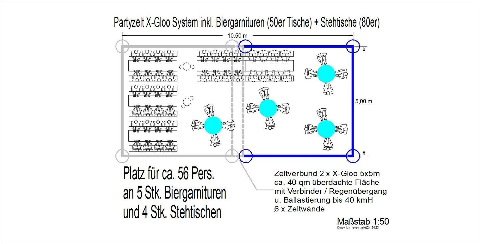 Partyzelt, Event Pavillon Zelte Sonnenschutz, X-Gloo Doms inkl. Aussta mieten – 3