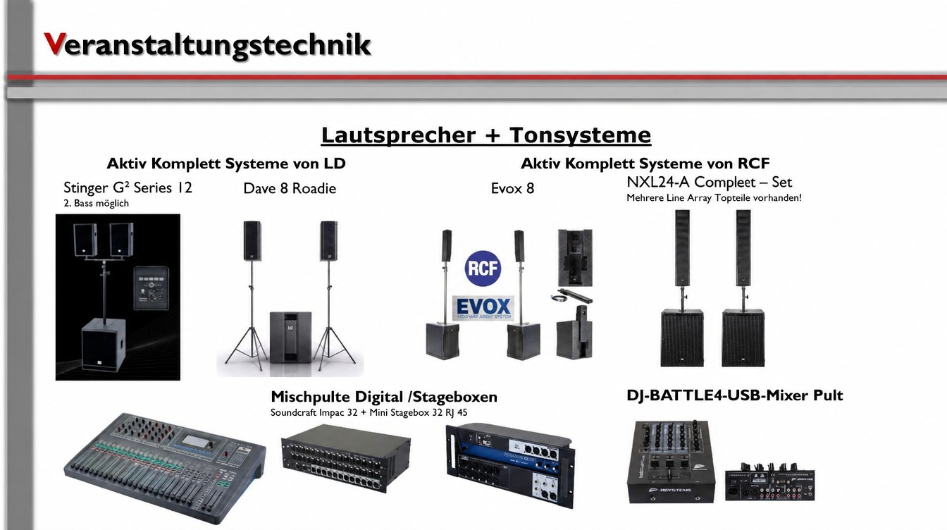 Musikanlage / Veranstaltungstechnik / Lichtanlagen / Multimedia / Beam mieten