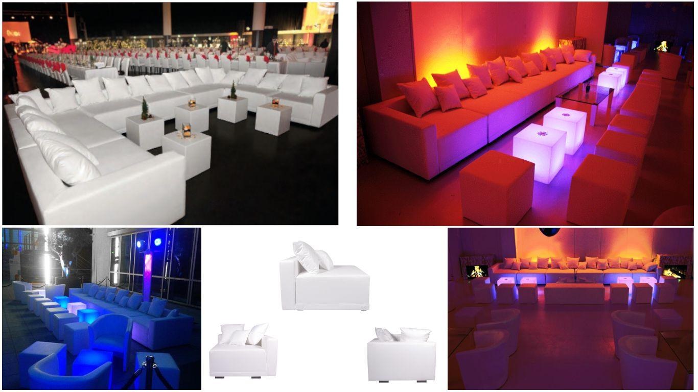 Loungemöbel Set, Loungesitzgruppe, Loungetisch LED beleuchtet mieten