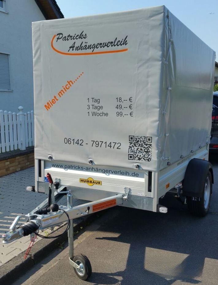 PKW Anhänger 2,5 mtr. x 1,3 mtr. mit Hochplane in mieten in Rüsselsheim