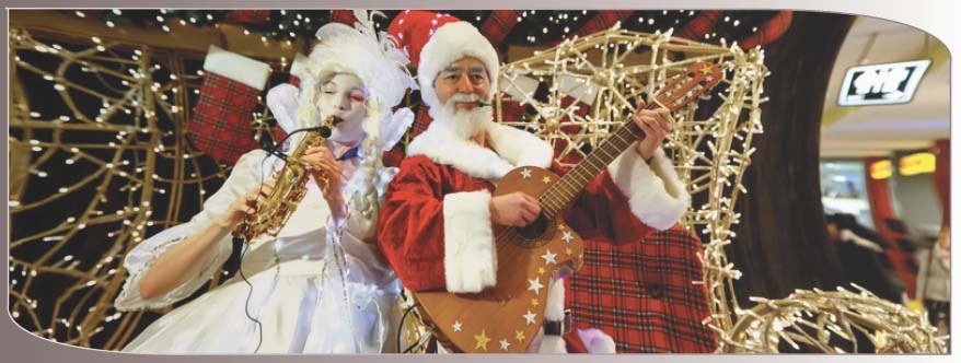 Künstler musikalisches Weihnachts-Duo auf Stelzen buchen mieten in Nür – 3