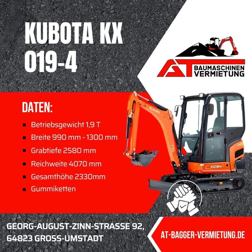 Microbagger Bagger 1t 2,7 t Baumaschinen mieten in Groß-Umstadt – 3
