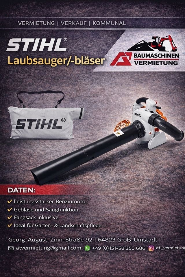 Laubsauger Stihl Benzin SH 86 Profi Gerät mieten in Groß-Umstadt