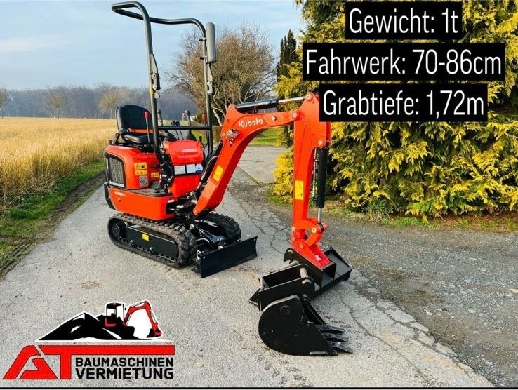 Minibagger Microbagger 1t Anmieten mieten in Groß-Umstadt – 2