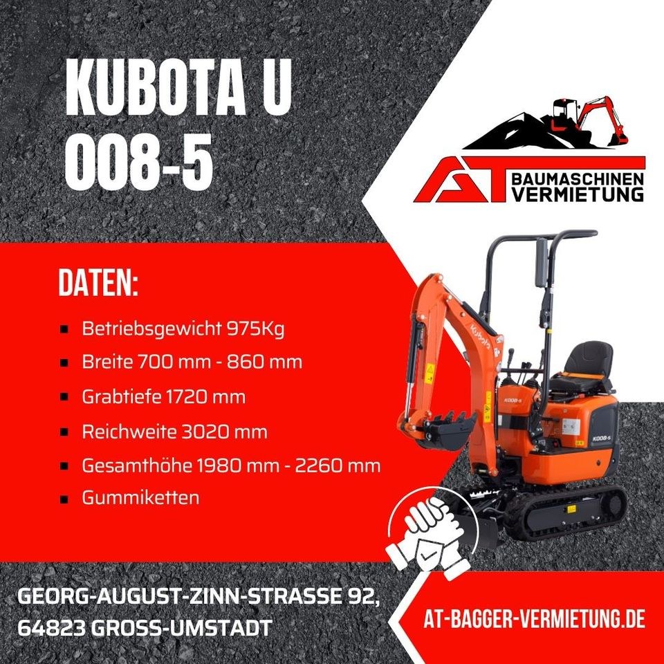 Microbagger Bagger 1t 2,7 t Baumaschinen mieten in Groß-Umstadt – 2