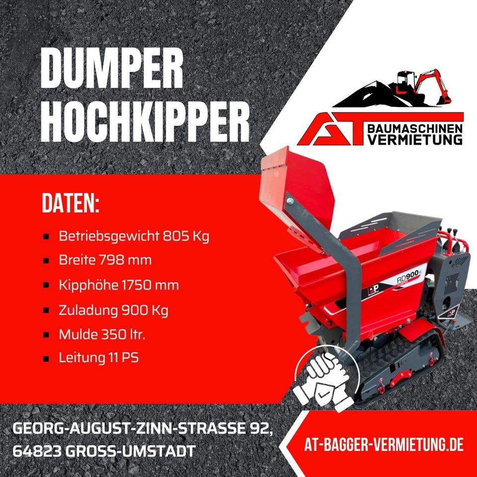 Dumper Selbstladefunktion 173cm Hochkipper mieten in Groß-Umstadt