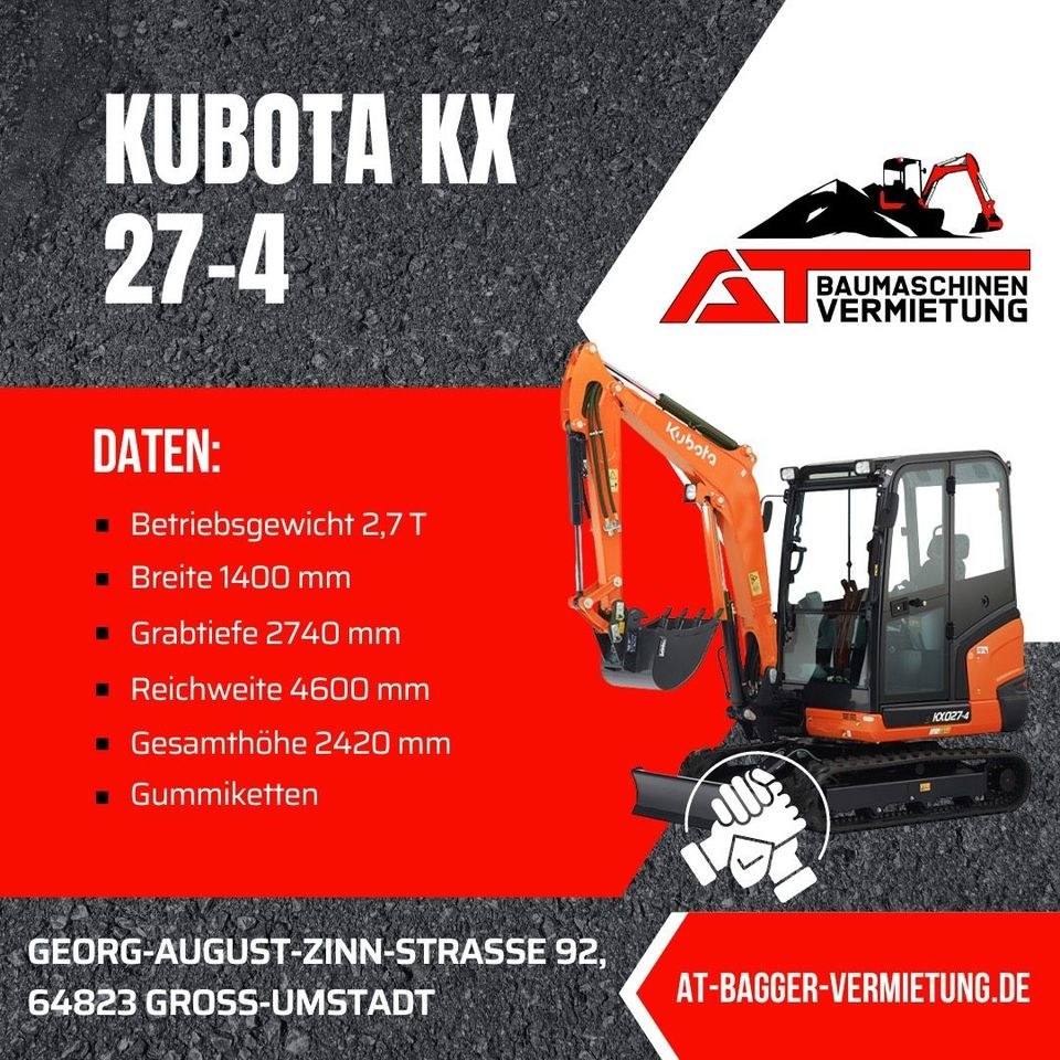 Microbagger Bagger 1t 2,7 t Baumaschinen mieten in Groß-Umstadt – 4