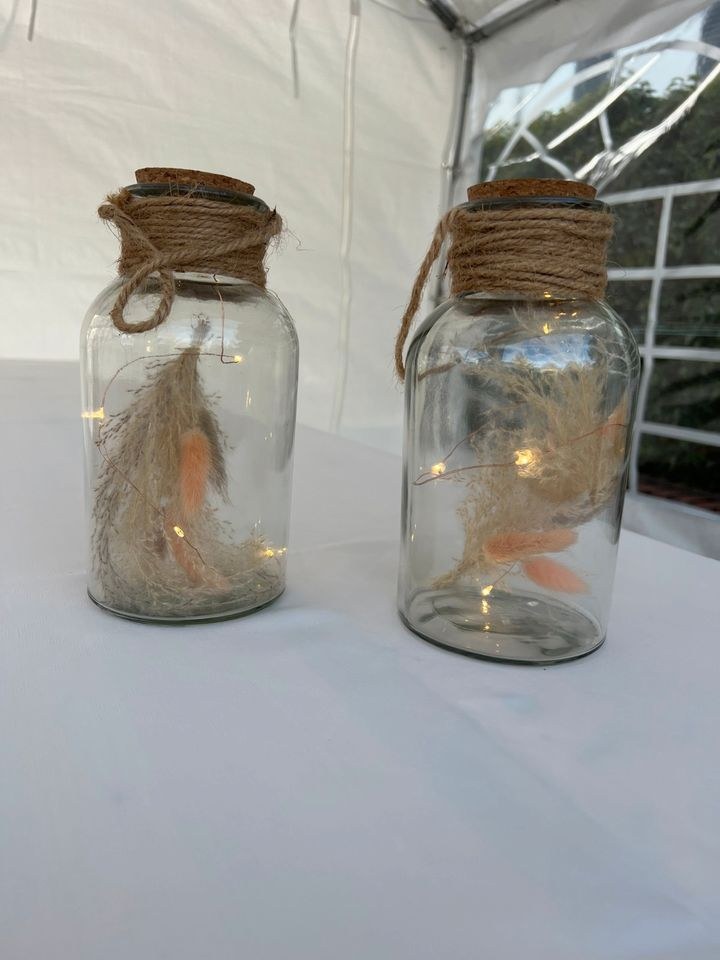 Beleuchtetes Dekoglas Trockenblumen N mieten bei Alex Events – 2